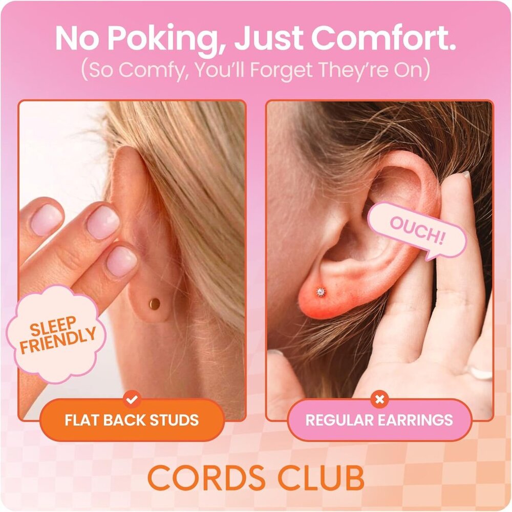 Titanium Earring Stud Single Flat Back Hypoallerg… - image 3